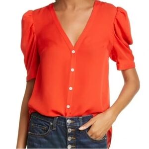 Veronica Beard Garland Blouse in Poppy Color size 12 READ